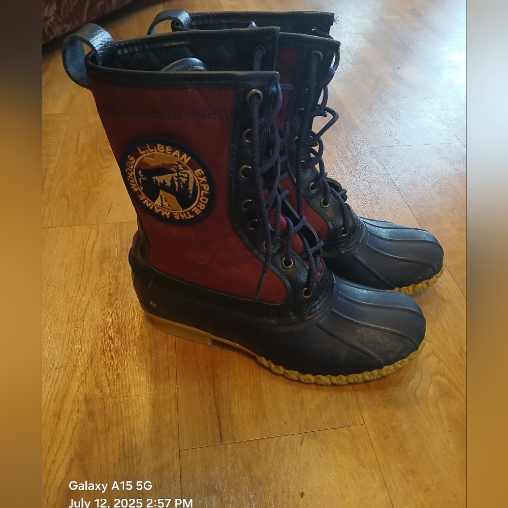 LL Bean Explorer Boots - Red and Blue